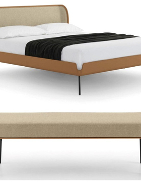 10款意大利Matteo Zorzenoni极简床尾换鞋凳单人双人带不锈钢茶几