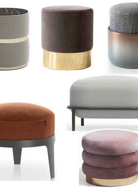 10款 意大利Studio Pastina设计Maurizio Manzoni墩子脚踏圆凳子