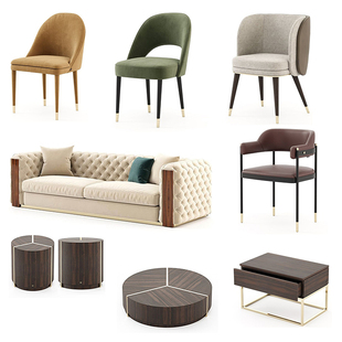 四款葡萄牙 奢华复古 斯卡斯多沙发椅餐椅洽谈椅Chair Armchair