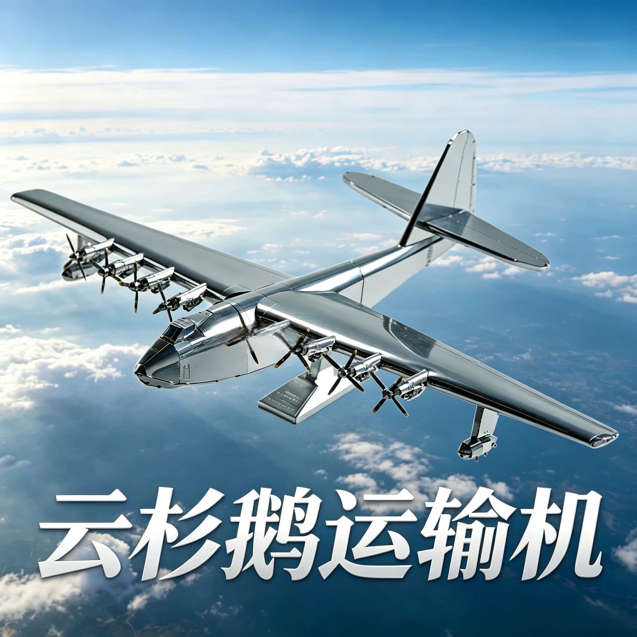 云杉鹅运输机金属飞机手工DIY拼装模型3D立体拼图高难度玩具摆件
