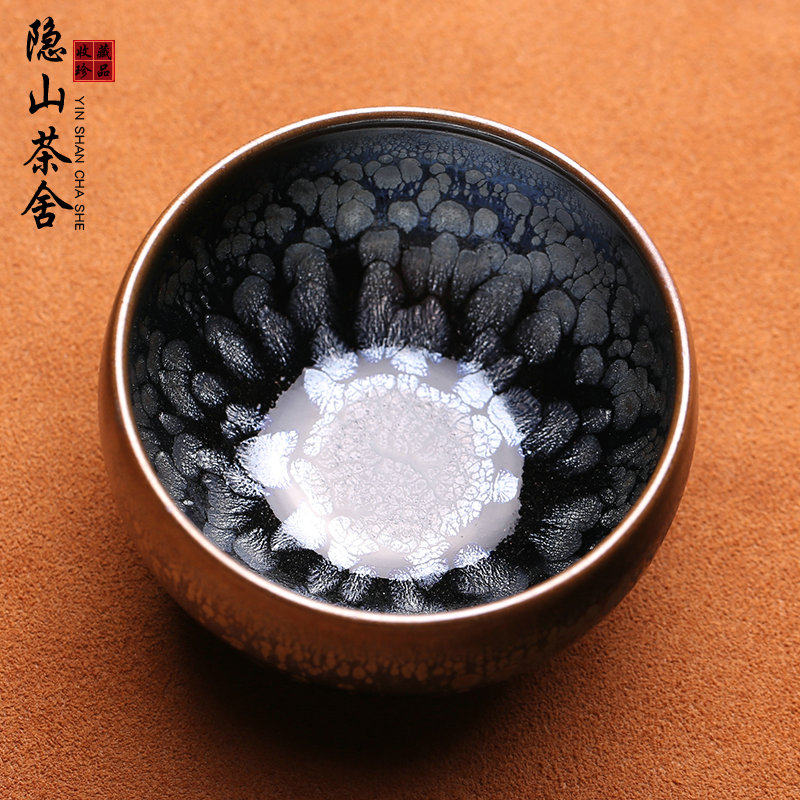 非遗大师李盏柜牡丹花建盏主人杯茶盏茶杯天目纯手工高端茶器茶具