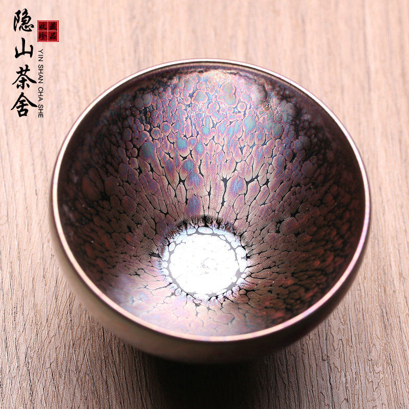 非遗大师飞惺建盏主人杯茶盏彩钻油滴纯全手工高端茶杯茶器茶具