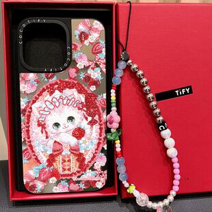 C家朴秀荣同款浆果小猫樱桃小姐插画适用苹果15手机壳iphone14pro17保护套13promax镜面磁吸16/12/11