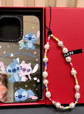 C家磁吸MagSafe镜面史迪仔sttch星际宝贝适用iphone16手机壳15promax17苹果14pro保护套13卡通可爱12plus