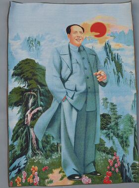 文革宣传画织锦丝绸精致刺绣