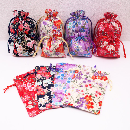 典美樱花棉束口袋饰品包装袋