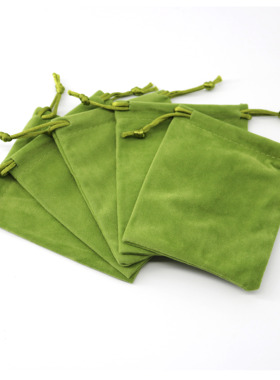 全新军绿色绒布袋束口抽绳袋饰品珠宝小号护肤品布袋子柔软绝美袋