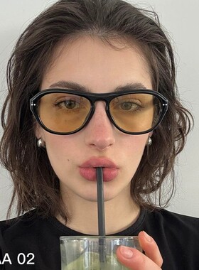 徐LU同款GM板材墨镜Oaa女圆框大脸显瘦男高级感防晒太阳镜BC8049