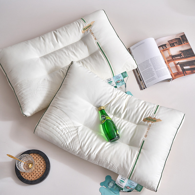 成人聚酯纤维护颈助睡眠枕芯刺绣