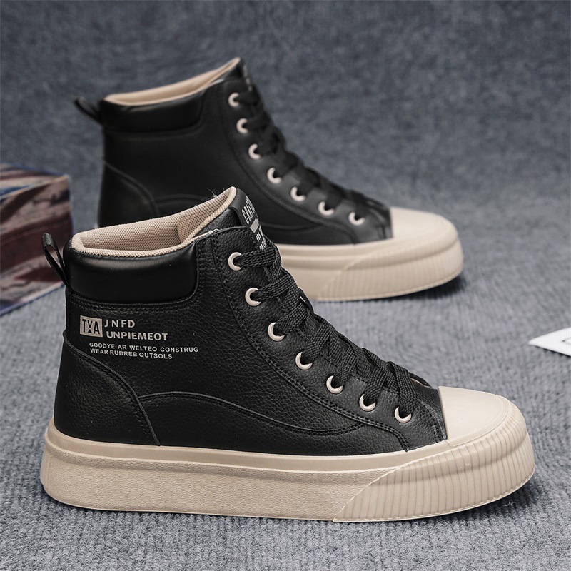 欧洲站男鞋新款男士潮牌高级感户外休闲运动百搭耐磨高帮帆布鞋