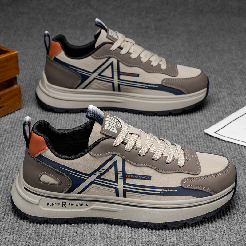 欧洲站男鞋新款户外厚底耐磨运动风休闲鞋男士高级感舒适老爹鞋