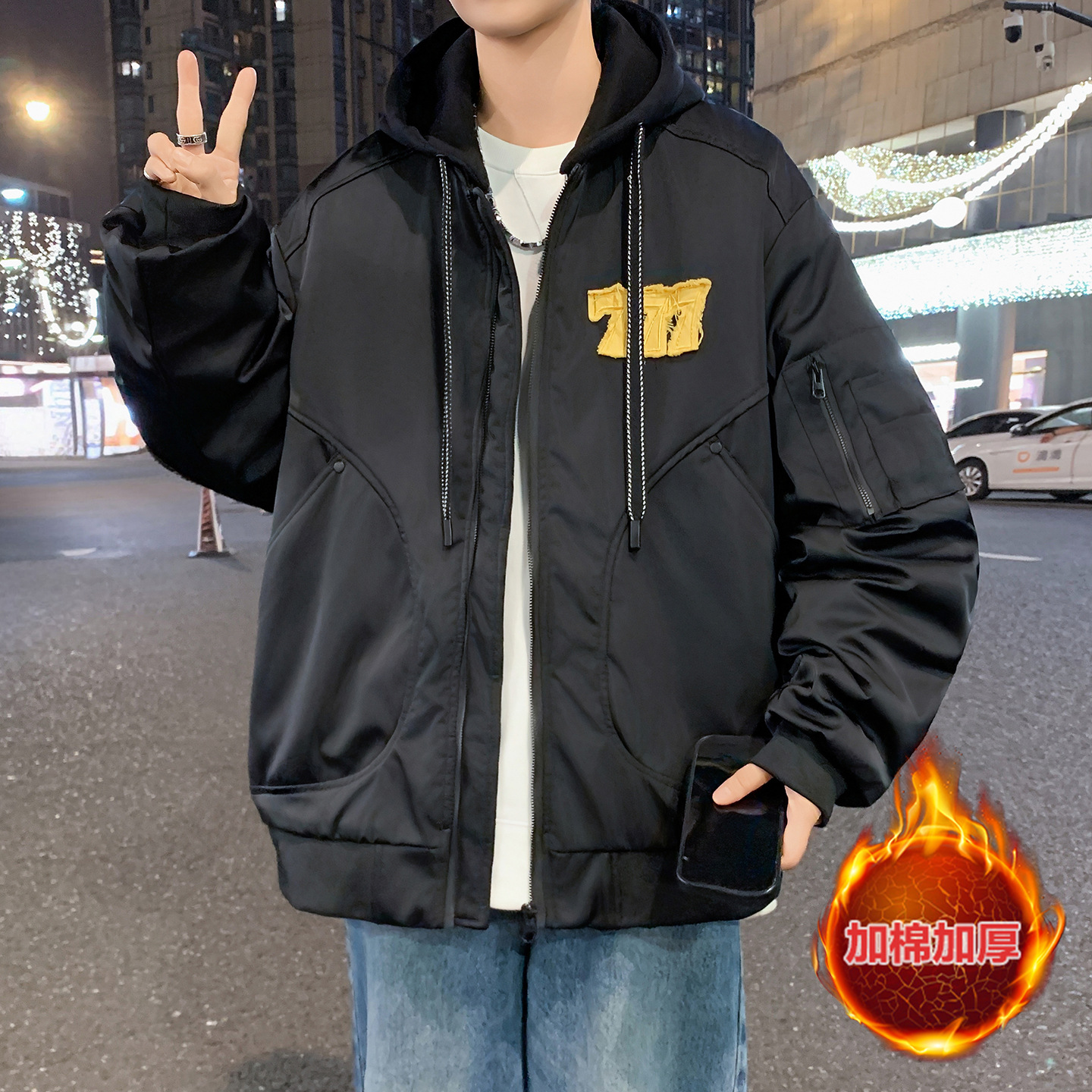 大牌高端青少年羽绒棉服男初中高中学生加厚保暖棉袄外套帅气大童