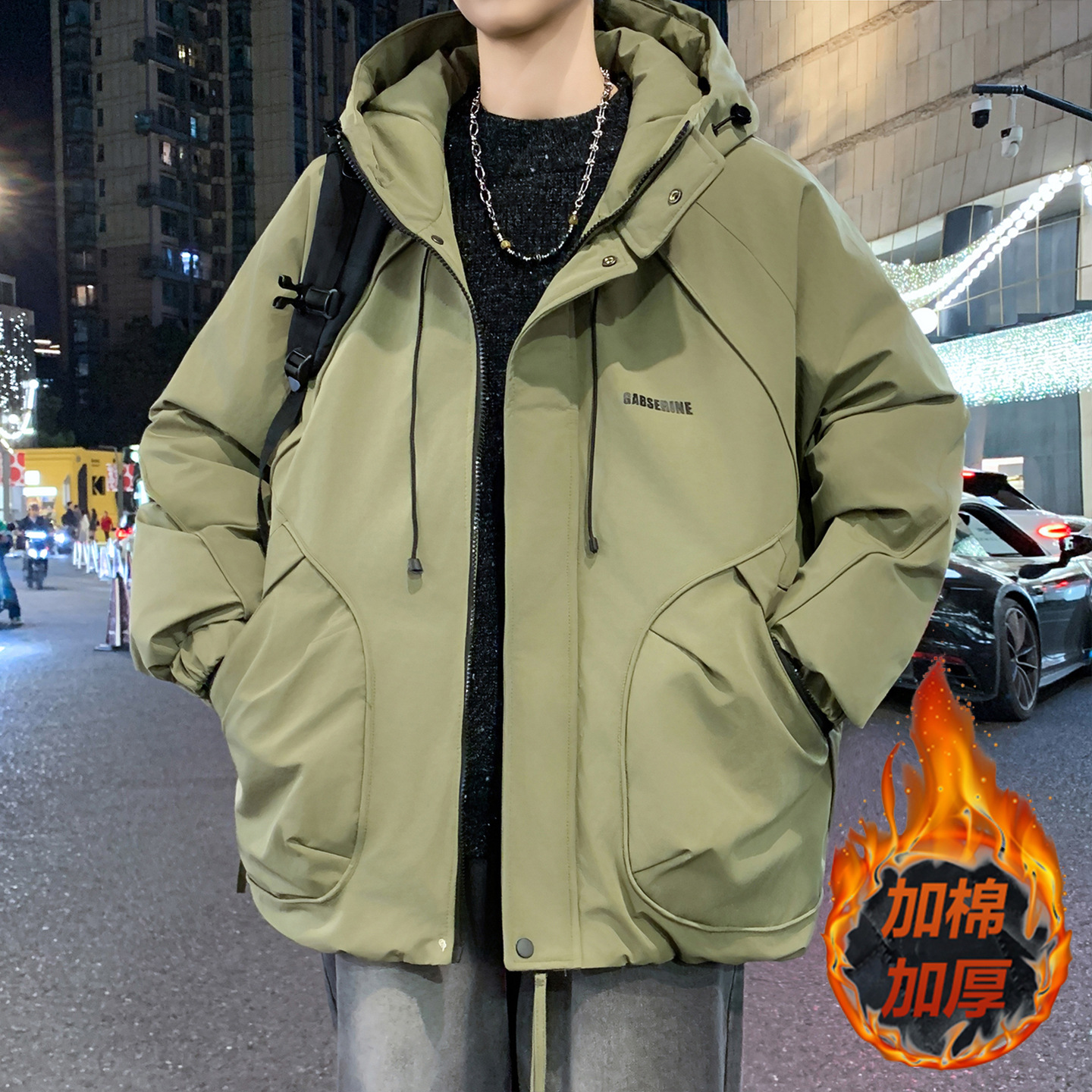 明星同款青少年季羽绒棉服男孩初中高中学生加厚保暖棉衣大童棉袄