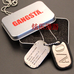 优质 GANGSTA黑街狗牌项链匪徒尼古拉斯A0 黄昏人种A/O/A/0挂件