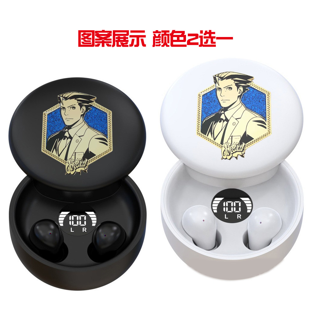 二次元动漫周边 逆转裁判蓝牙耳机 宝月茜检查官之王御剑怜侍耳麦