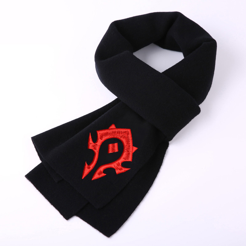 魔兽世界周边部落联盟阵营徽标logo刺绣围巾 实用保暖围巾围脖