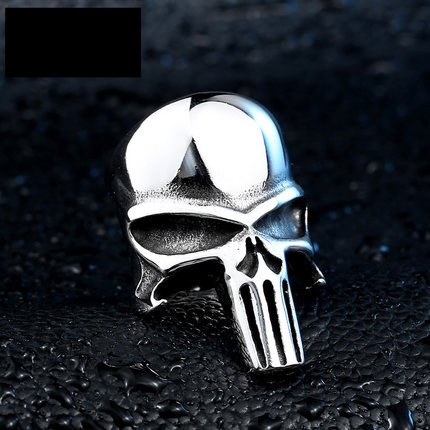 Punisher惩罚者骷髅头戒指 个性男士钛钢指环 欧美影视周边饰品