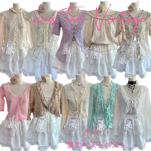 古着复古vintage日制y2k港风千禧风短款印花弹力网纱蕾丝衫上衣6