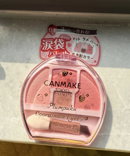 现货发限定再发售日本Canmake井田卧蚕眼影 草莓红 04