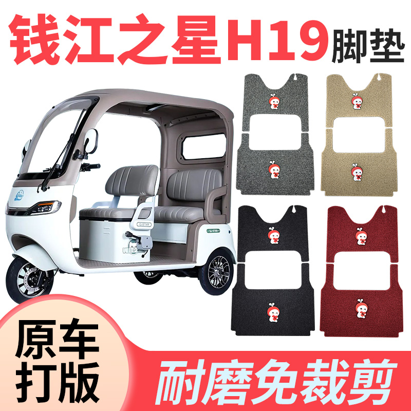 钱江之星H19电动三轮车脚垫加厚丝圈脚垫防水耐磨隔沙脚踩踏板垫