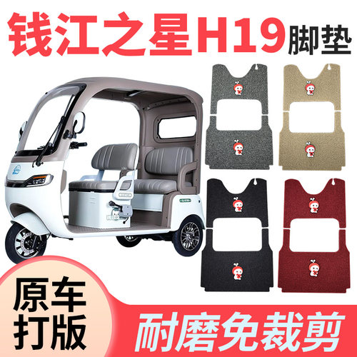钱江之星H19电动三轮车脚垫加厚丝圈脚垫防水耐磨隔沙脚踩踏板垫