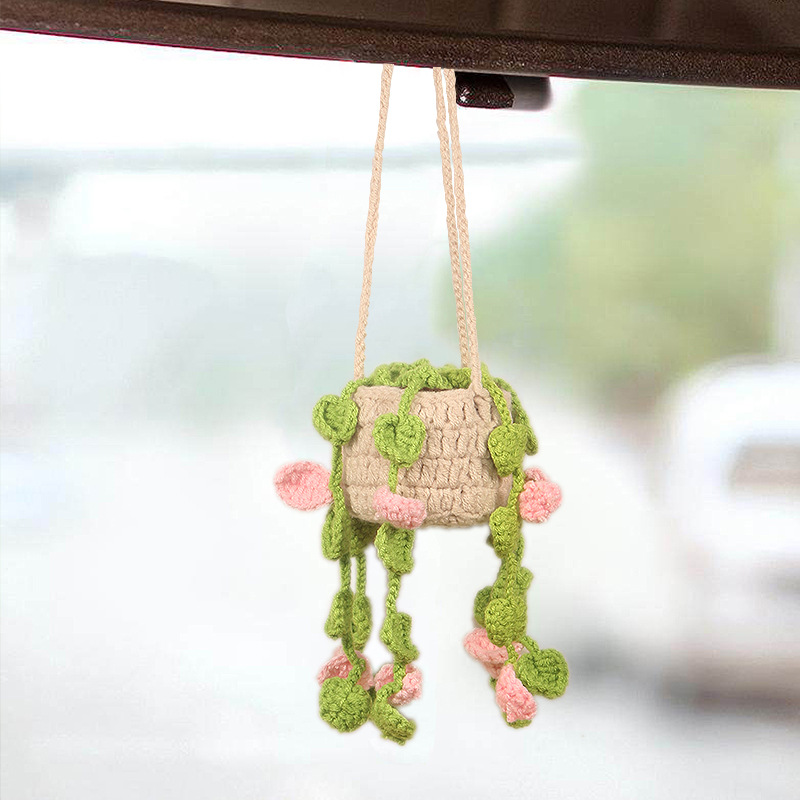 毛线手工钩织摆件绿萝挂饰