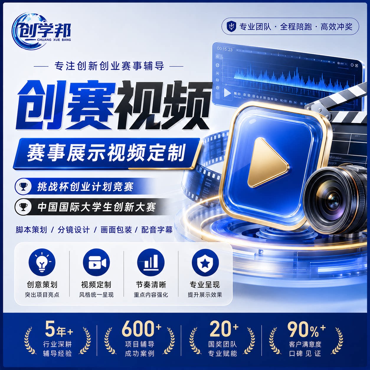 创赛视频国创挑战杯剪辑制作大创辅导创新创业比赛项目VCR一分钟