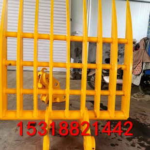 斗山/小松60/75挖机翻地耙子 挖机多齿钢叉子配件 钩机园林落叶耙