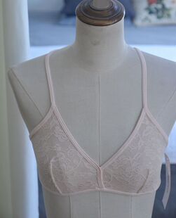 文胸XS 亮片与蕾丝可露背无钢圈高端少女背心式 欧美专柜出口