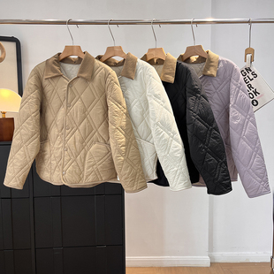 棉衣棉服外套女秋冬 轻盈保暖灯芯绒翻领长袖 渠道好货 100绵羊毛