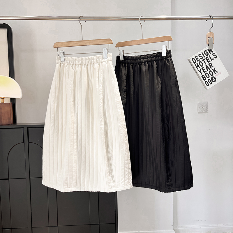 日单！蓄热保暖夹棉半身裙女宽松加厚棉裙子休闲中长伞裙A字裙冬