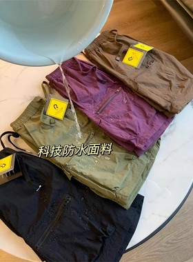 大厂订单！性价比款~情侣款工装风立体口袋松紧腰系带五分裤短裤
