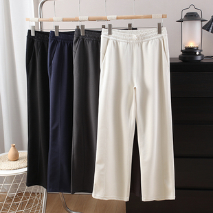 卫裤 休闲裤 女 春夏松紧高腰显瘦裸感莱赛尔空气棉直筒裤 LU家同款