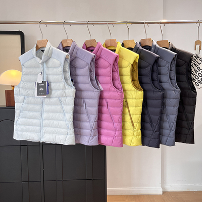 渠道好货！情侣款90白鸭绒保暖百搭立领高密锁温叠穿羽绒马甲背心