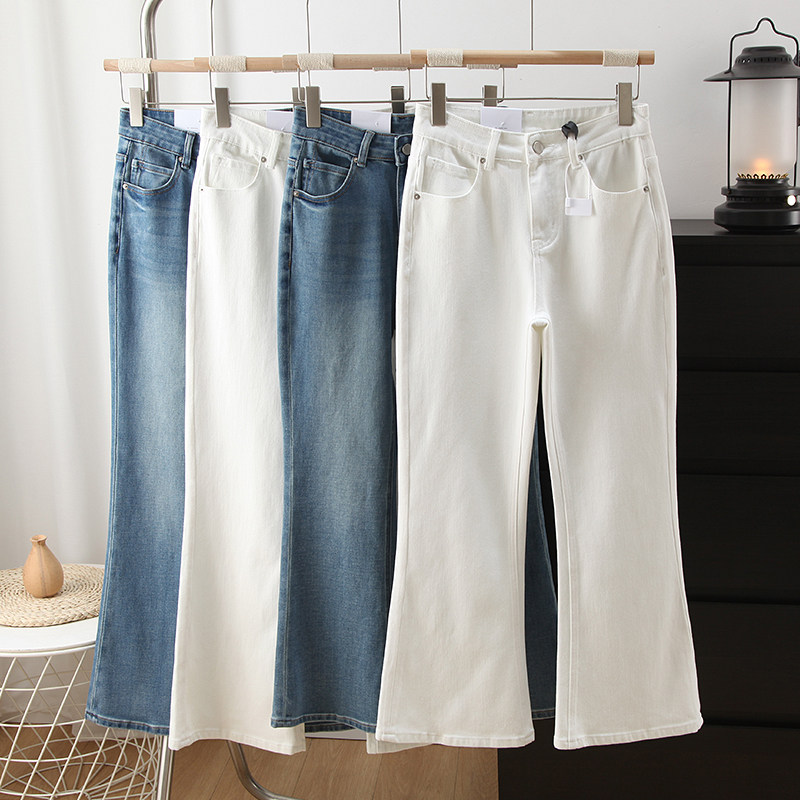 秒变大长腿！春季新款四面弹高腰修身显瘦提臀微喇叭牛仔裤长裤女,女装/女士精品,牛仔裤,淘宝优惠券,粉丝福利购,淘宝优惠卷