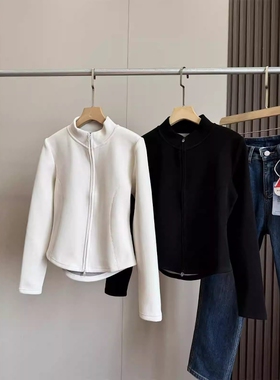 LU同款！石墨烯小蛮腰~亲肤摇粒绒双面绒保暖开衫夹克外套女秋冬