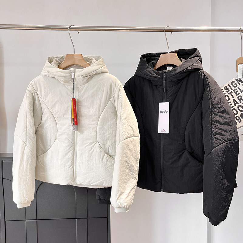 LU家同款！科技保暖夹棉防风保暖运动休闲连帽棉衣棉服外套女秋冬
