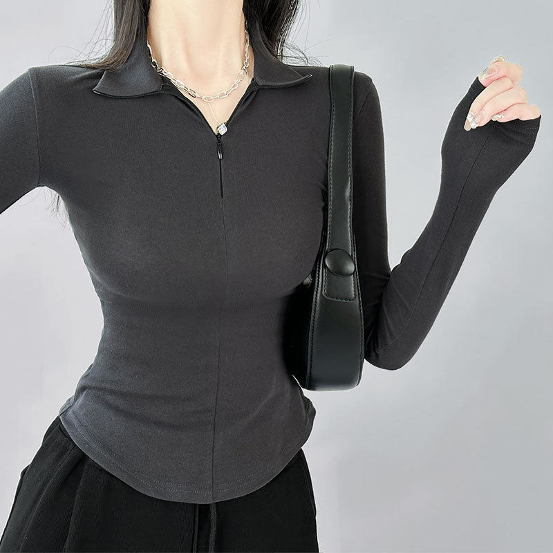 早八女孩 打底衫女内搭春秋冬季薄款修身t恤外穿小个子长袖小上衣