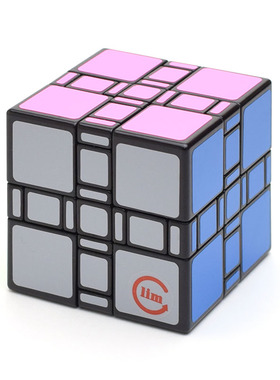 方是Lim Cube三阶混元魔方30°子母黑白透明蓝粉异形儿童益智玩具