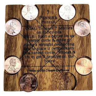 Creative Crafthouse7便士硬币谜题7 Pennies Puzzle木质解谜益智