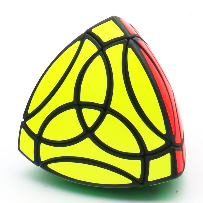 AJ三叶草粽子魔方SLA 3D打印直升机黑原色异形儿童益智玩具金字塔