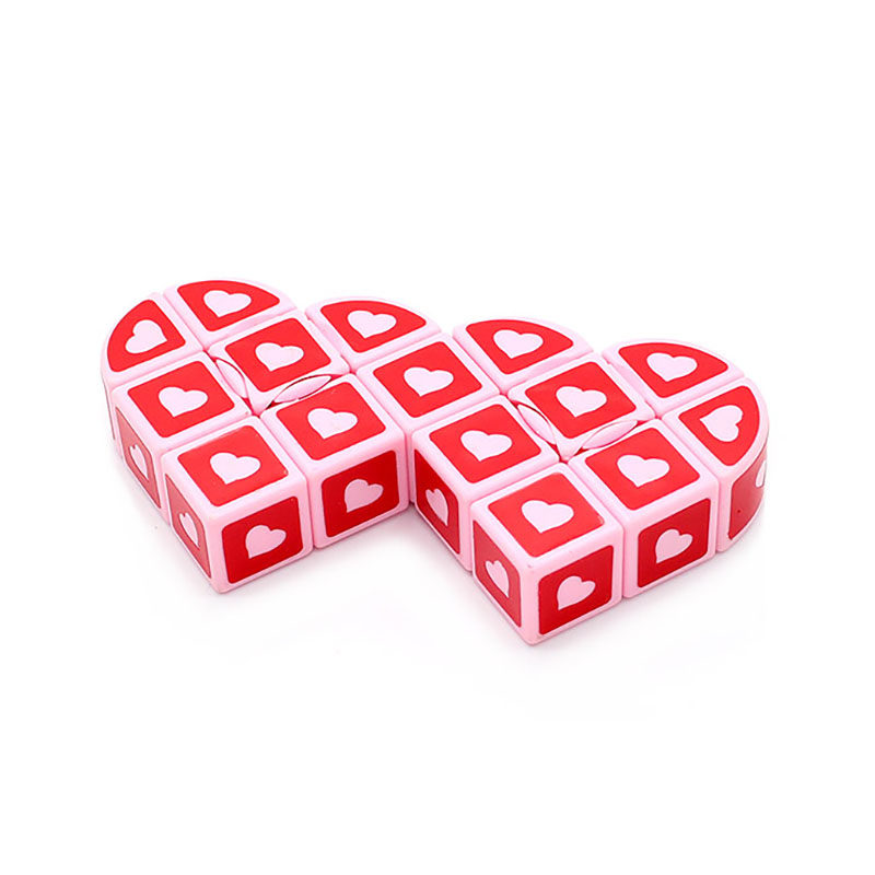 奇积qj 三阶连体爱心魔方二连133一三三魔方收藏饰品儿童益智玩具