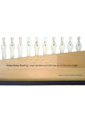 Creative Crafthouse保龄球谜题Holey Moley Bowling木质益智玩具