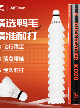 李宁凯胜羽毛球KD20耐打训练球室外防风正品官方鸭毛球飞行稳定