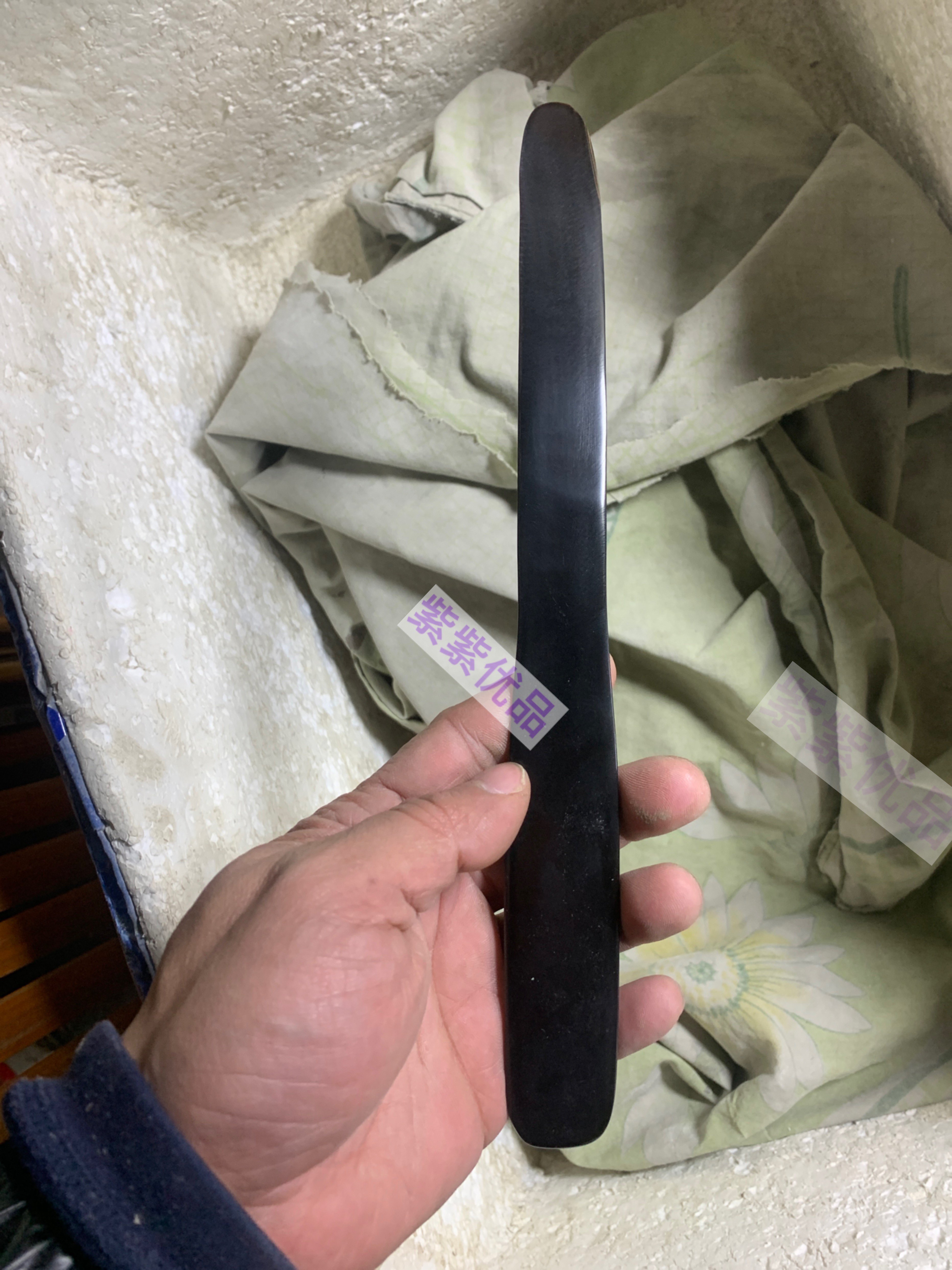 椰子刀 牛角刀挖椰子蛋软刀 纯黑色黑纹网红椰子下蛋纯手工取肉器