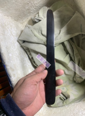 椰子刀 牛角刀挖椰子蛋软刀 纯黑色黑纹网红椰子下蛋纯手工取肉器
