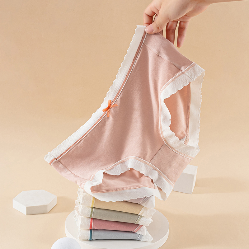 纯棉内裤抗菌裆少女中腰大码三角