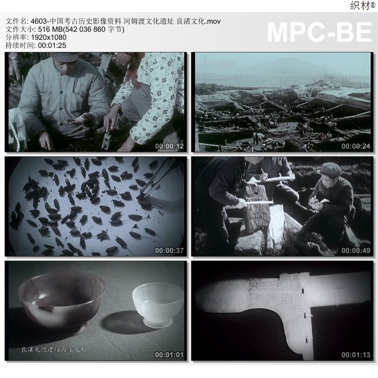 中国考古历史影像资料河姆渡文化遗址良渚文化 实拍视频剪辑素材