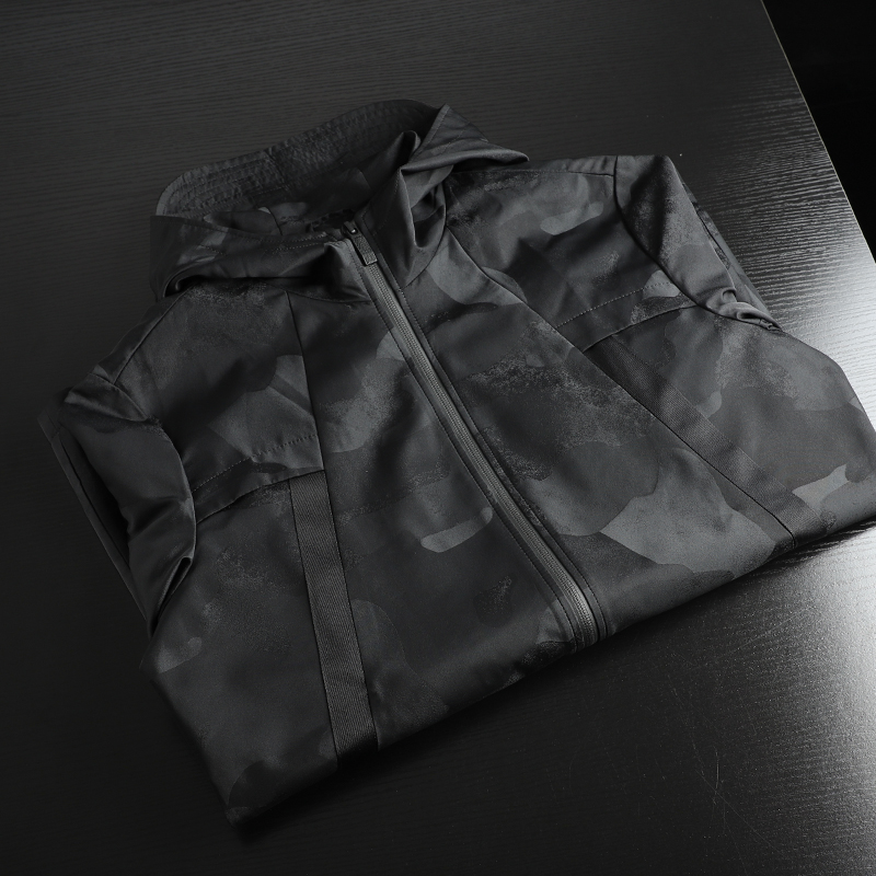 高阶暗纹迷彩!立体剪裁!春季新款男连帽休闲中长款风衣夹克外套