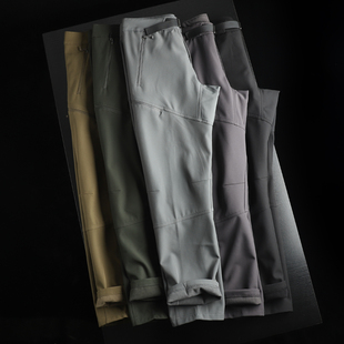 加绒加厚休闲软壳裤 户外防风防泼水 秋冬男士 3D立裁 蓄热暖绒